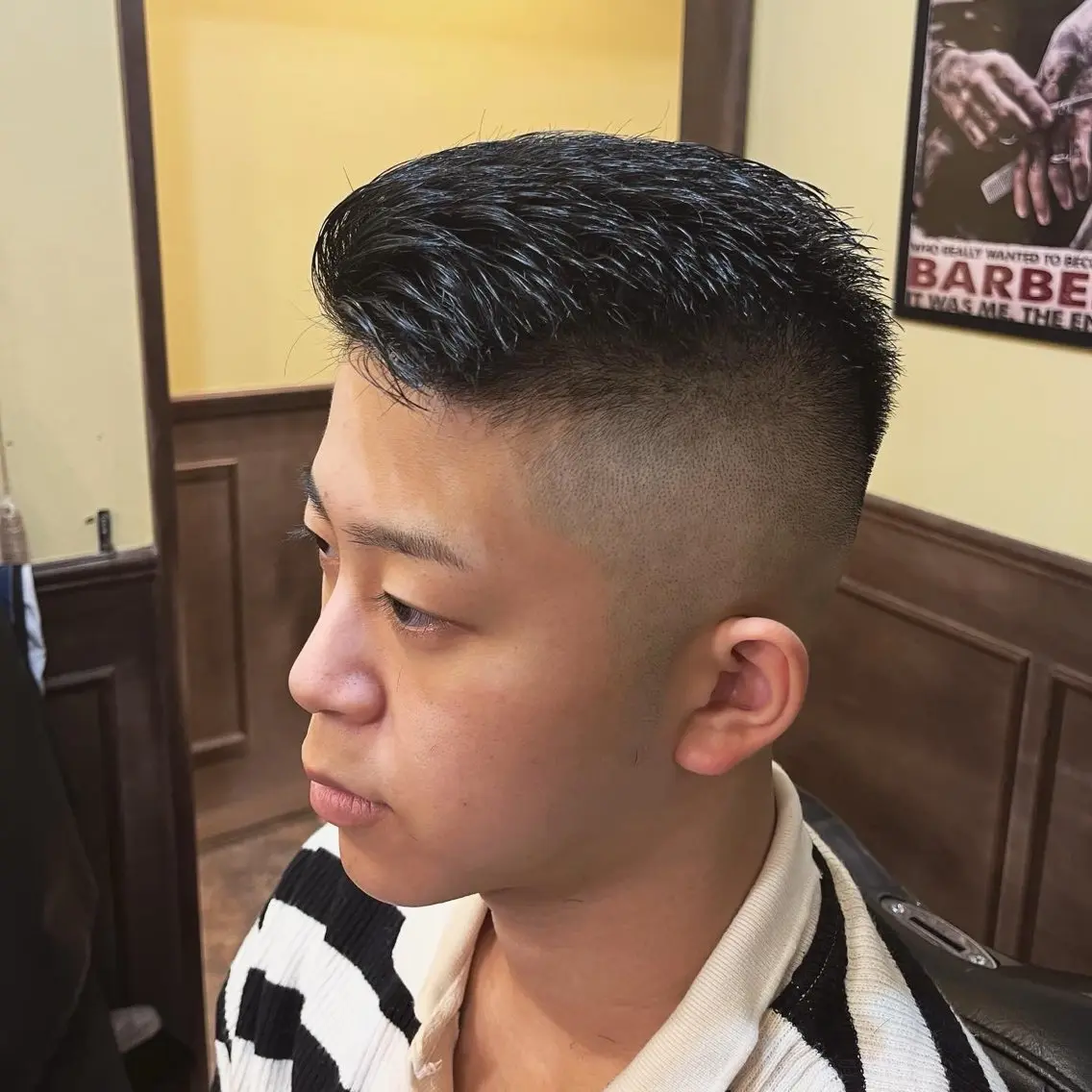 ショート メンズ フェードカット 七三 サカモト ケイゴのヘアスタイル