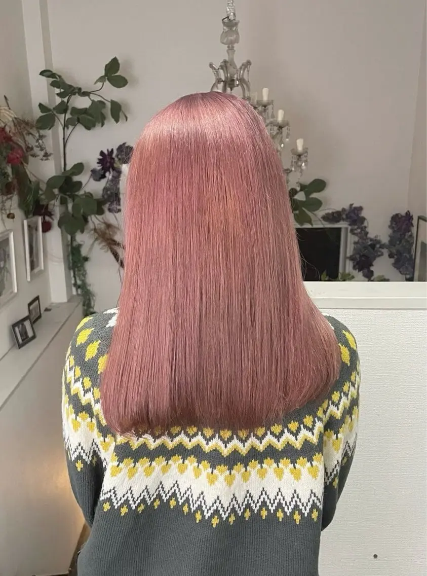 セミロング カラー ブリーチ 透明感カラー ラベンダーカラー ラベンダーピンク ピンクカラー ❄️透明感カラー ❄️WAOのヘアスタイル