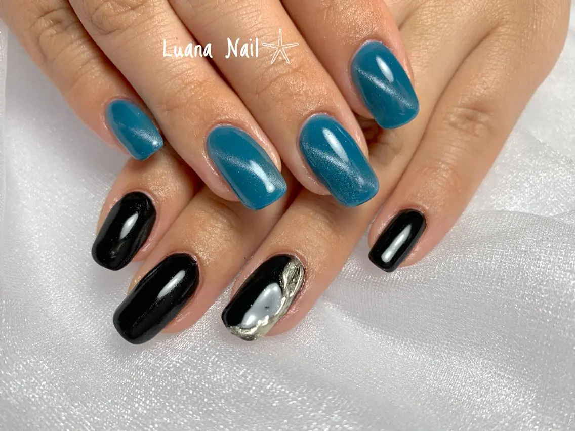 ネイル マグネットネイル ミラーネイル ハンドネイル BeauJu by Luana Nailのネイルデザイン