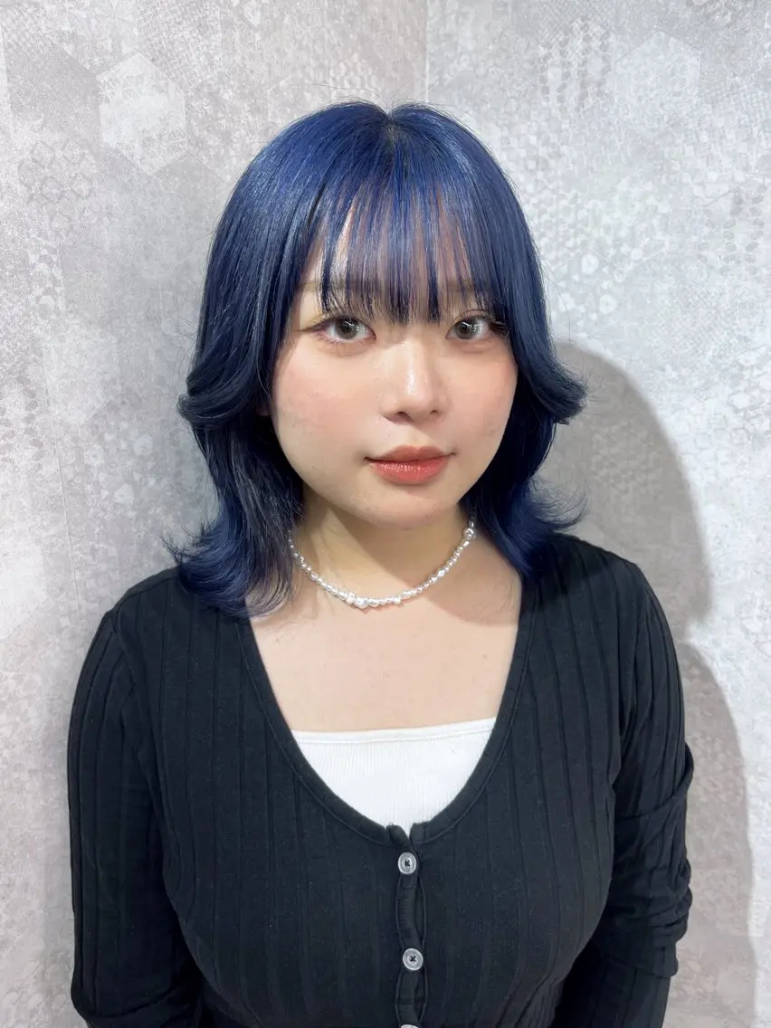 セミロング カラー ヘアアレンジ ヘアカラー トリートメント ヘアセット 韓国レイヤーカット/ 儚げカラーチナツのヘアスタイル