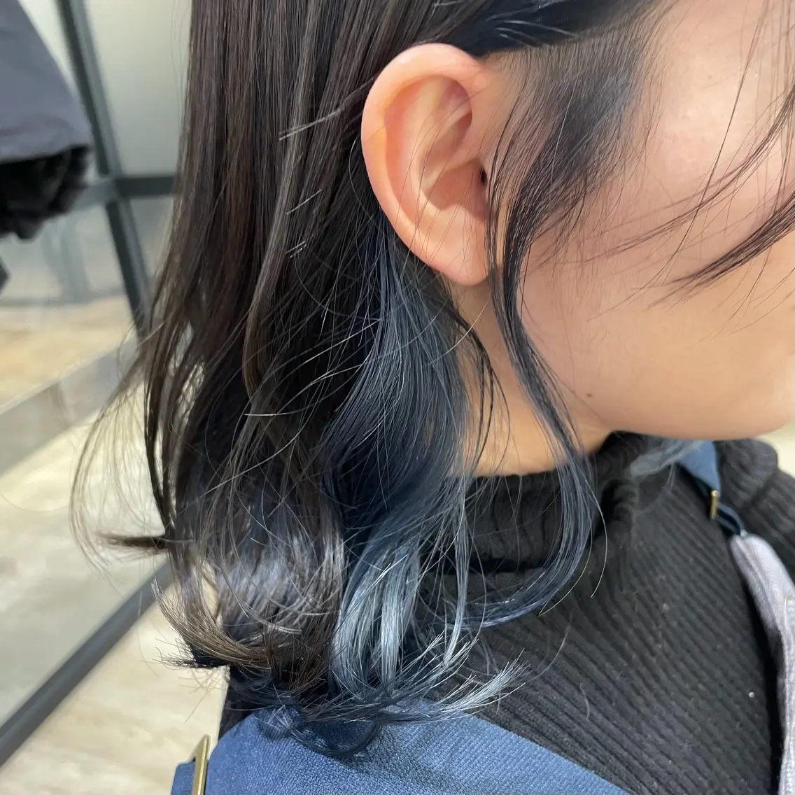 ミディアム カラー ベージュカラー ブルーカラー イヤリングカラー ピンクカラー 似合わせカット ショートボブ🦋廣瀬のヘアスタイル