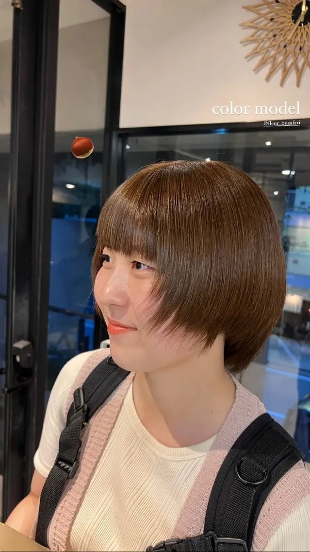 ショート カラー saki|パーマ ボブパーマ.メンズのヘアスタイル