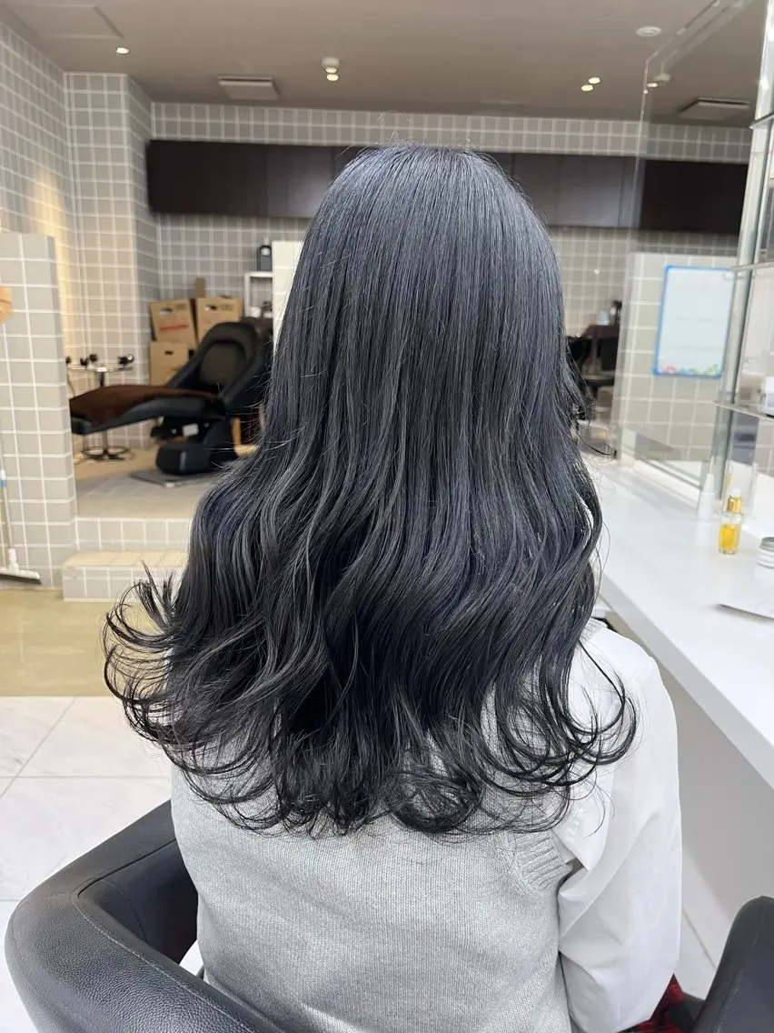 ロング カラー パーマ ヘアアレンジ メンズ 上品＆韓国風 🥀海心🥀のヘアスタイル