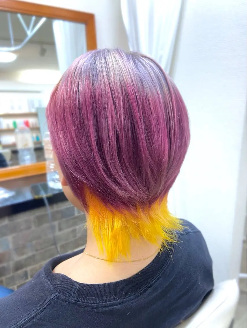 ショート カラー ヘアアレンジ ブリーチ ヘアカラー トリートメント イツキ🌕デザインカ ラー🥨髪質改善🫧のヘアスタイル