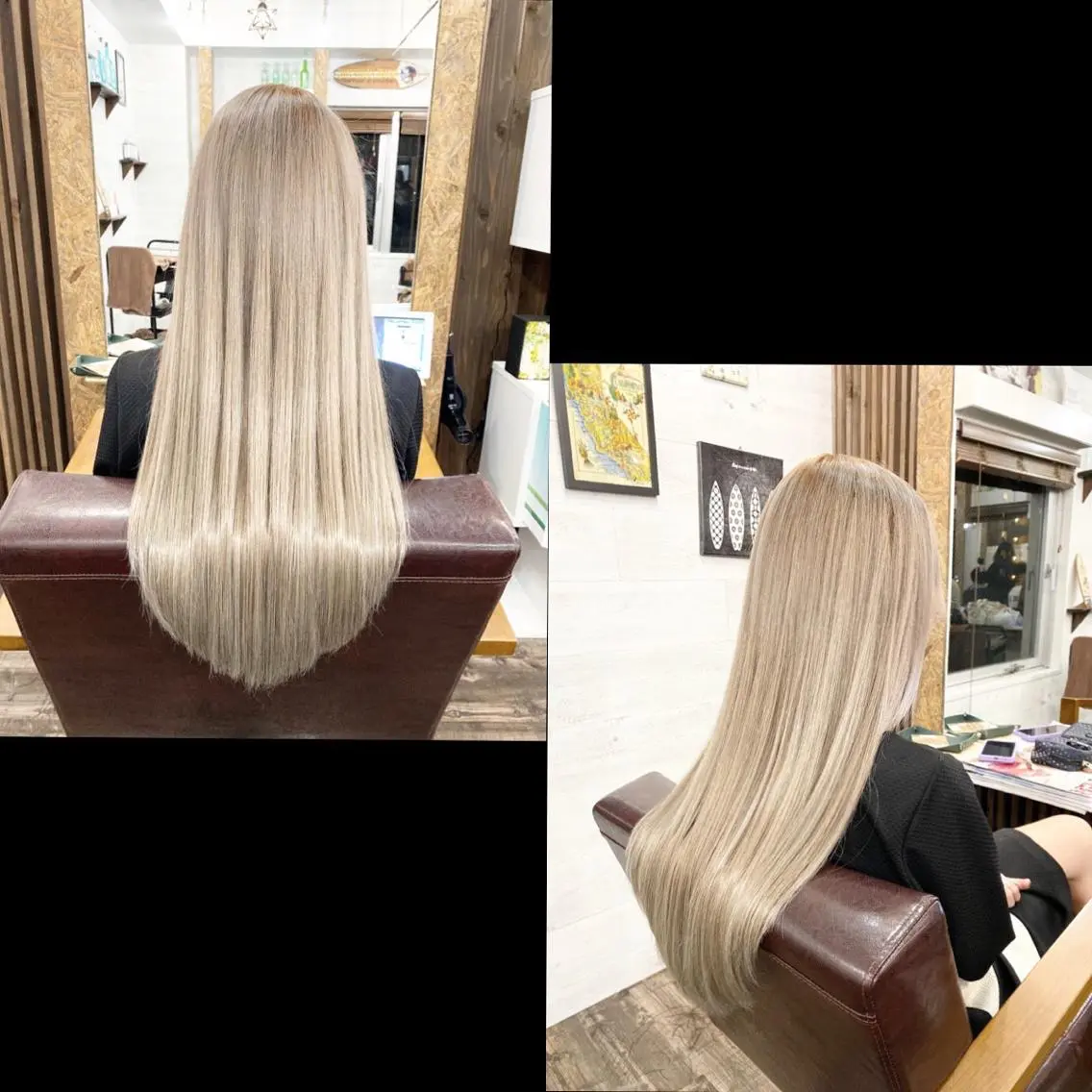 💖ダブルカラー＋最高級毛質最長70cm編み込みエクステ50本💖の写真