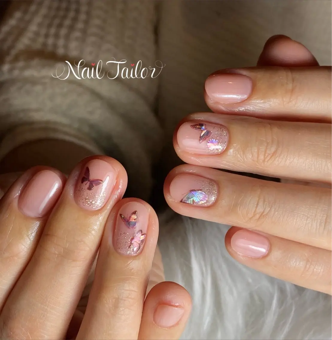 ネイル ジェルネイル グラデーション キラキラネイル オフィスネイル ハンドネイル NailTailor ネイルテイラーのネイルデザイン