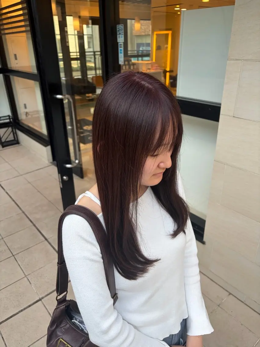 ロング ヘアカラー 🎀ноиокa🎀 レイヤー×暖色カラーのヘアスタイル