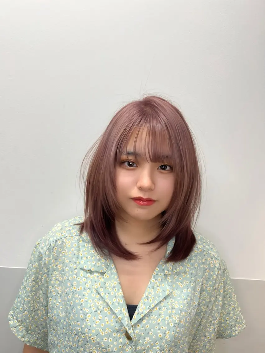 セミロング カラー カット トリートメント 顔まわりの神様✨ 透明感カラー藤嶋秀幸のヘアスタイル