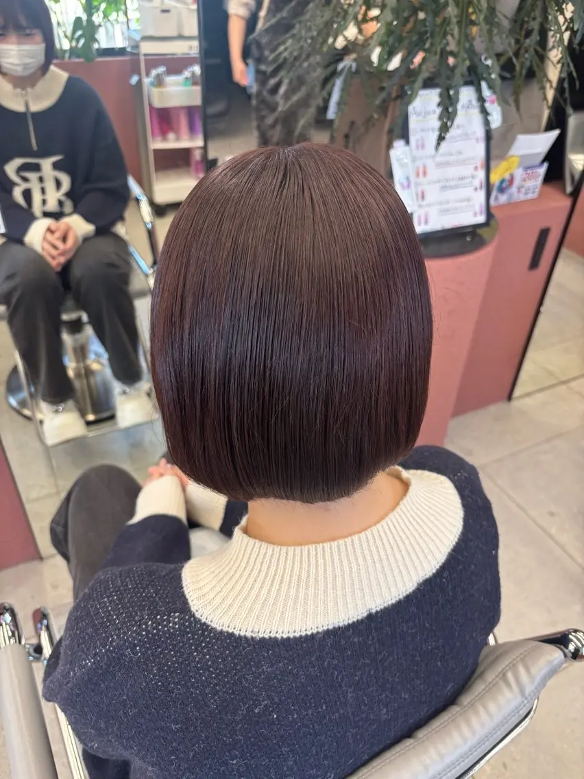 ショート カラー ブラウンカラー ピンクカラー ピンクブラウン カット ヘアカラー トリートメント ほらぐちるい𖤐 /レイヤー/ツヤ感のヘアスタイル