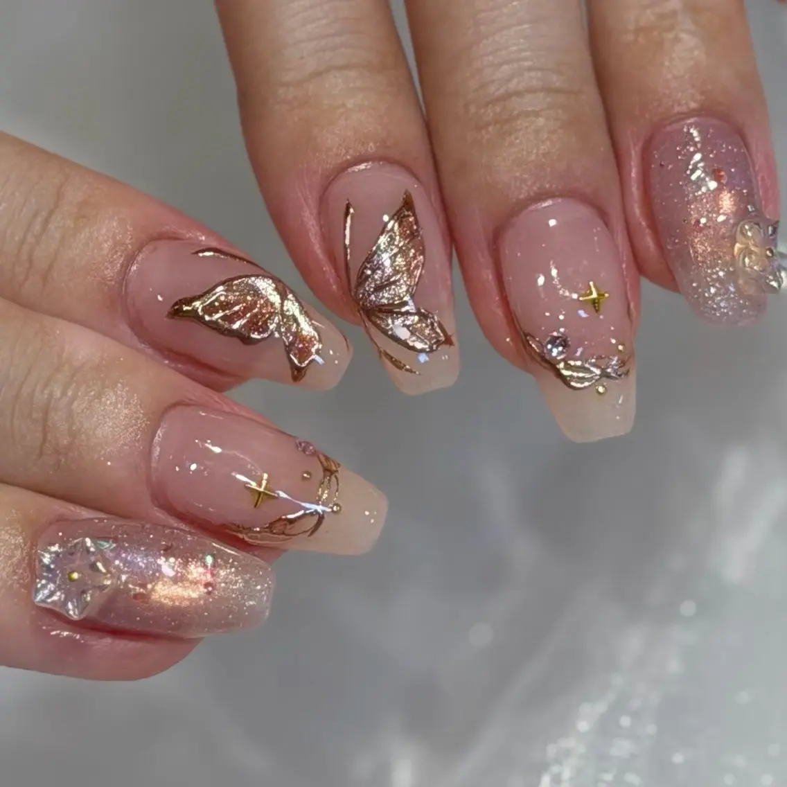 ネイル アートネイル 夏ネイル yume 🎀大人ガーリー🎀のネイルデザイン