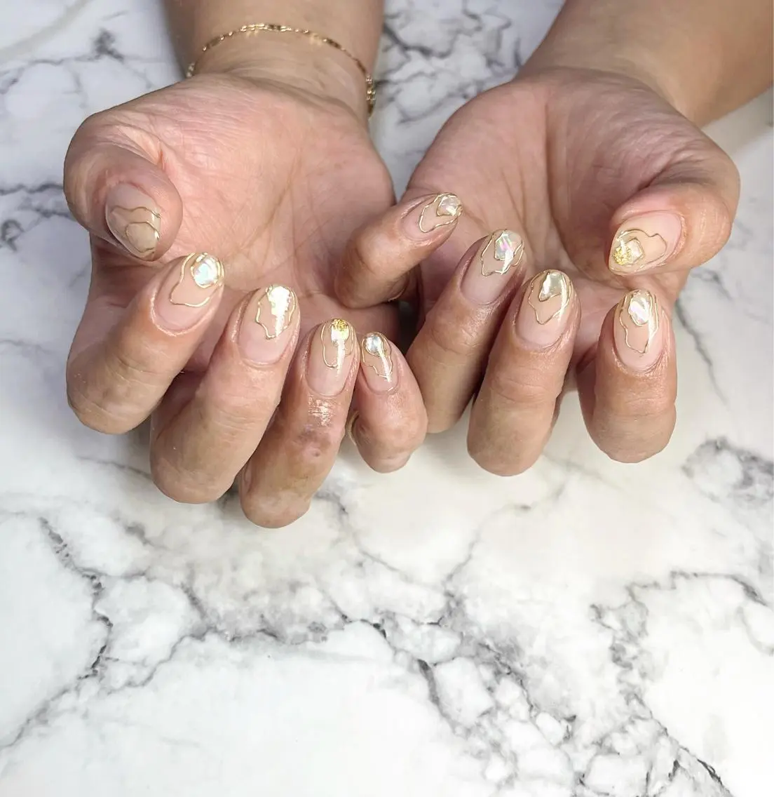 ネイル クリアネイル ミラーネイル 持ち込み Mnail mayuのネイルデザイン