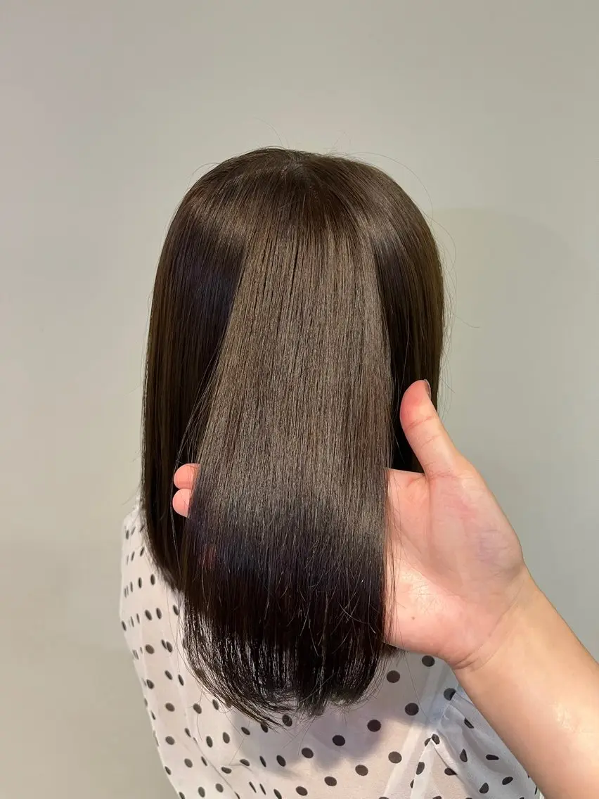ミディアム カラー ベージュカラー オリーブベージュ ヘアカラー トリートメント Cadre新小岩🫧 栗原葵のヘアスタイル