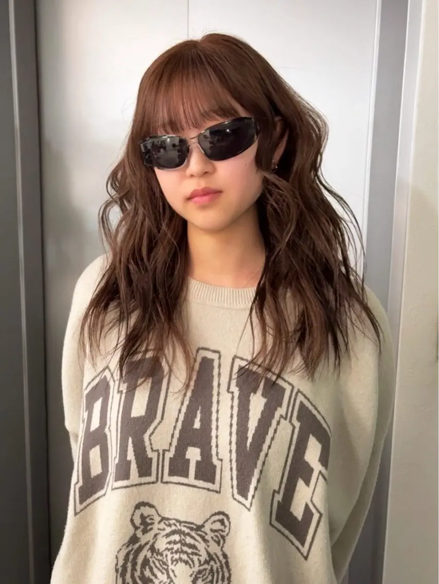 ミディアム カラー ブラウンカラー 透明感カラー ヘアカラー なんば、心斎橋🍓 ハイトーンnicoのヘアスタイル