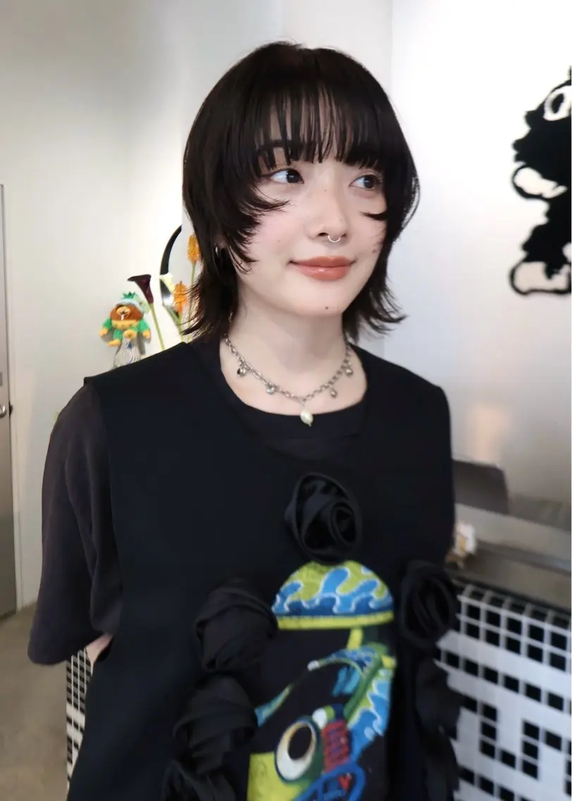 ミディアム カット ボブ/ブリーチ 学芸大学SaKuraのヘアスタイル