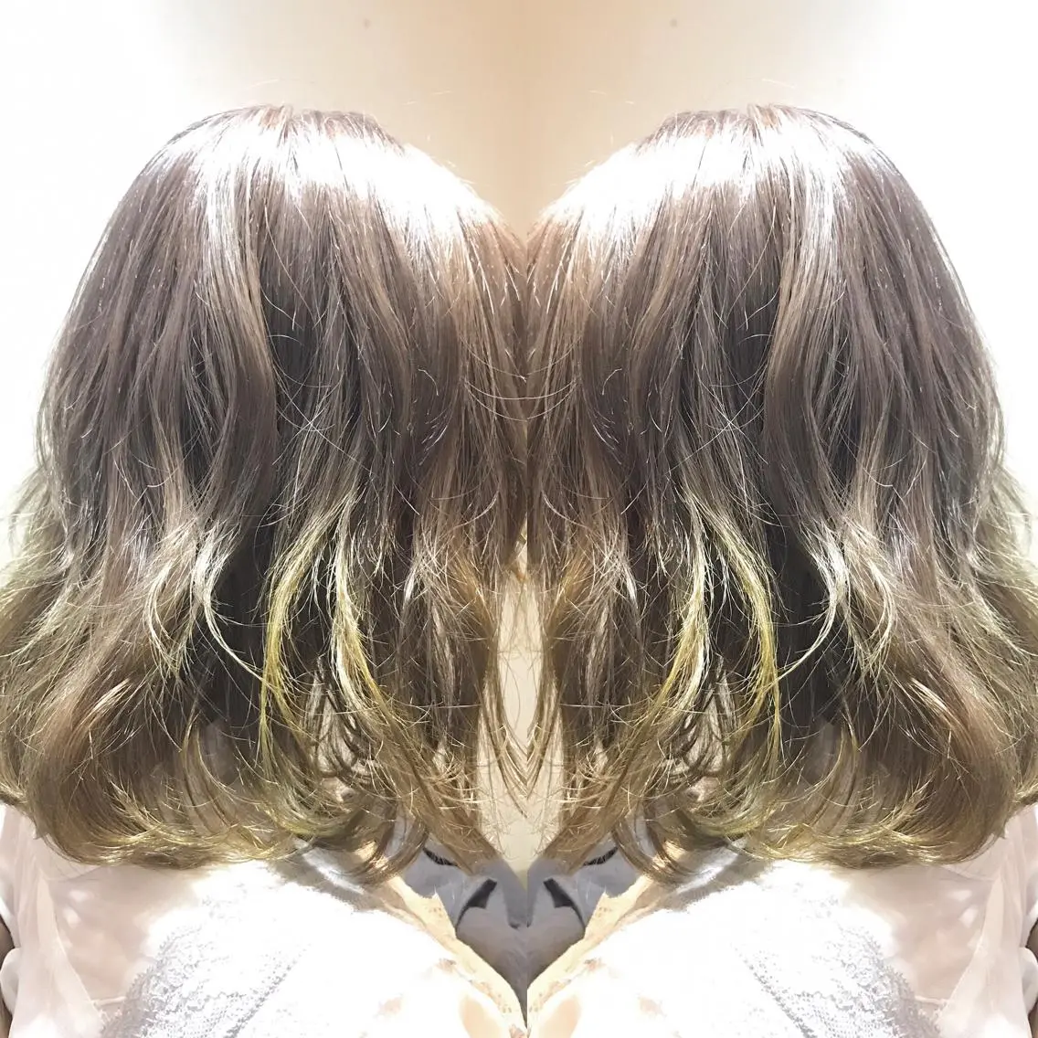 ミディアム カラー パーマ ヘアアレンジ メンズ キッズ ネイル マツエク・マツパ メンズハイライト ハイライトカラー イエローカラー ハイライト 黄色 サロンドミルク 原宿のヘアスタイル