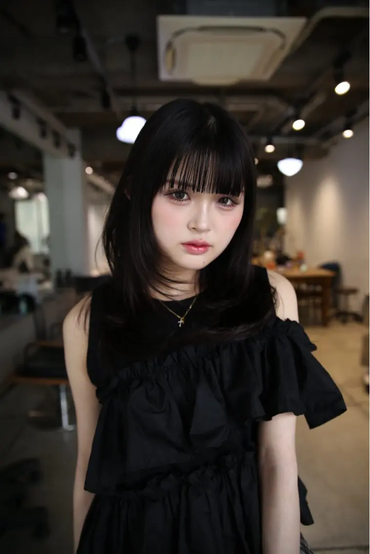 ミディアム カット ヘアカラー 🎀抜け感ナチュラル 🎵asuna🪽のヘアスタイル