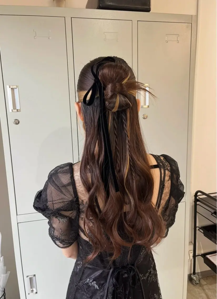 ヘアアレンジ 🎀韓国レイヤー/ 🫧透明感カラーのヘアスタイル