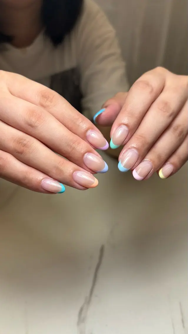 ネイル アートネイル フレンチネイル ハンドネイル zuki🌔 堺筋本町 ネイルのネイルデザイン