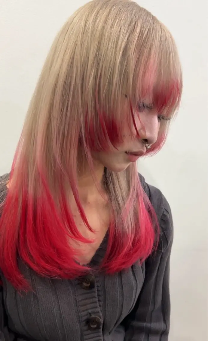 セミロング ヘアカラー トリートメント 永田 雄真のヘアスタイル