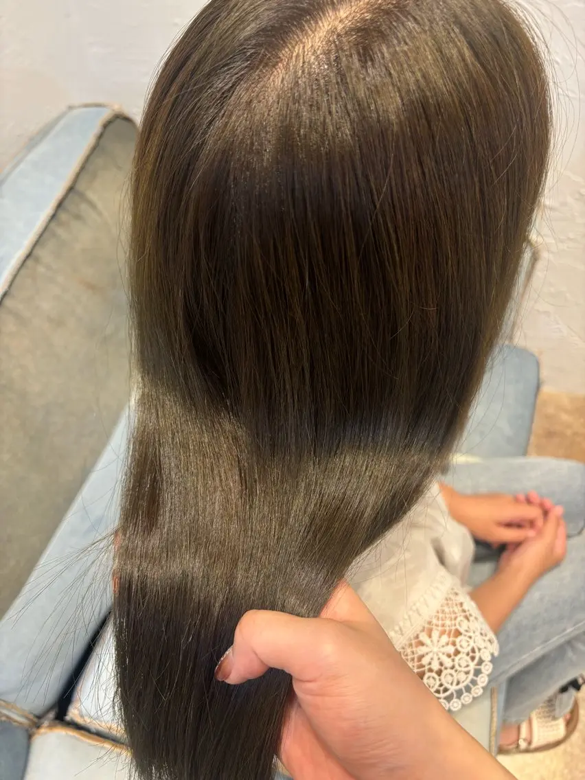 ロング カラー 透明感カラー オリーブカラー ヘアカラー Agu.hair_ ミナミのヘアスタイル