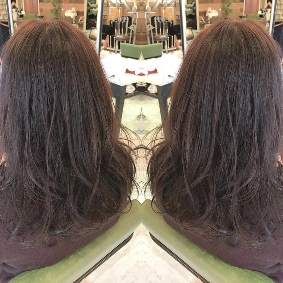 セミロング カラー アッシュ イルミナカラー ラベンダーカラー ラベンダーアッシュ 青木 茂樹⭐️ 透明感カラーのヘアスタイル