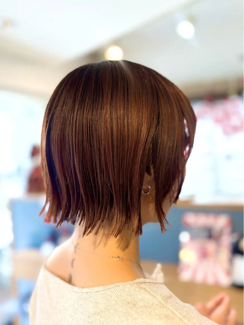 「小顔効果抜群❗️」ショートボブカットモデルの写真