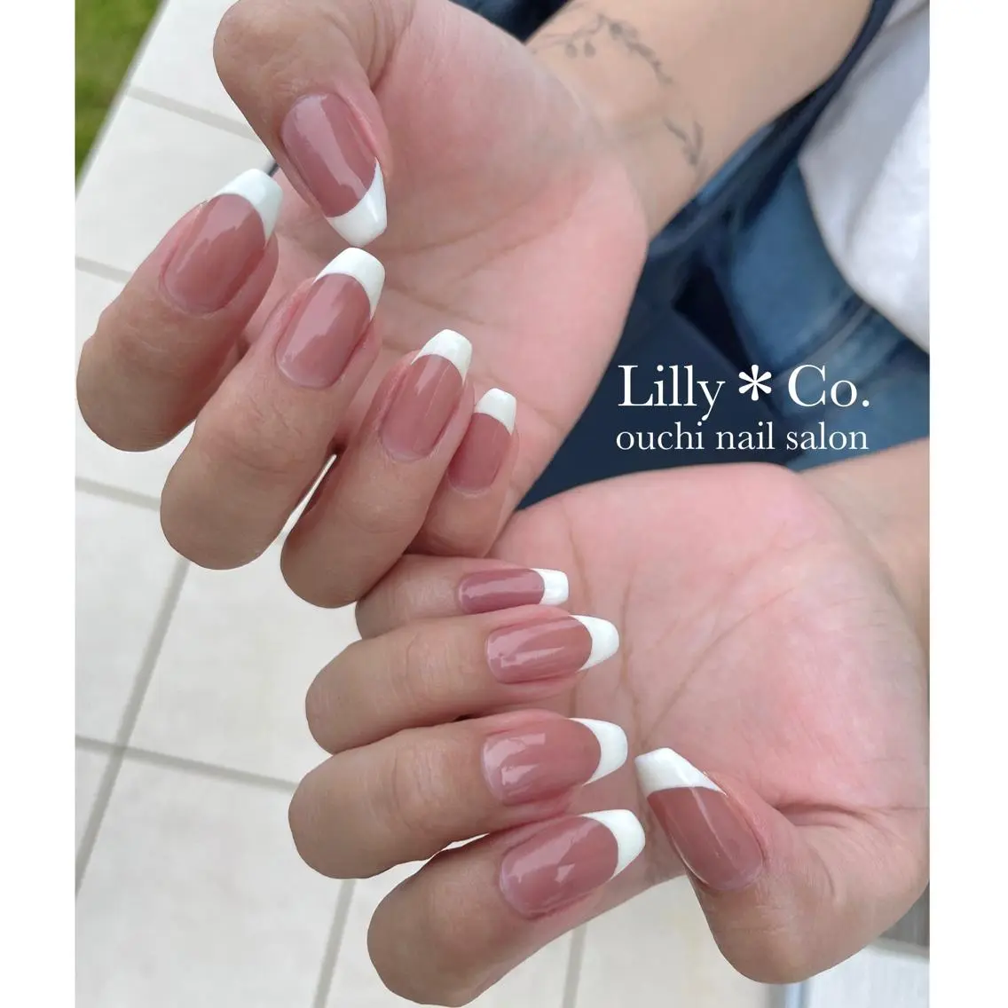 ネイル フレンチネイル ワンカラーネイル ハンドネイル ハンドケア Lilly Co.のネイルデザイン