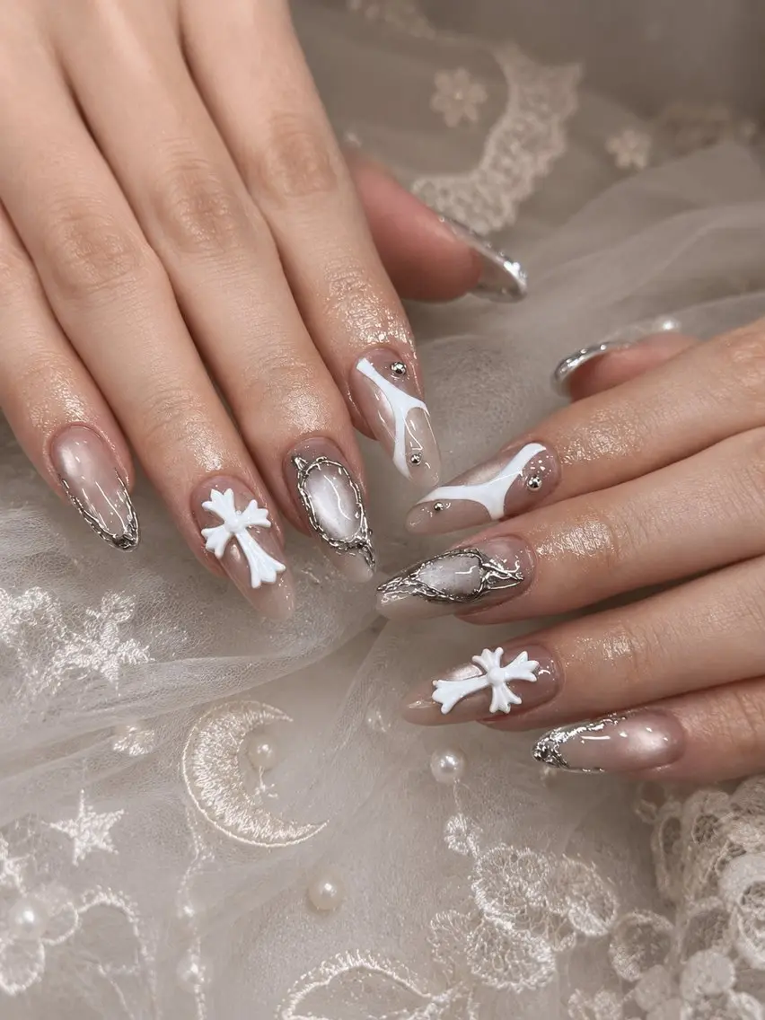 ネイル フレンチネイル ジェルネイル 韓国ネイル マグネットネイル 持ち込み ハンドネイル Royal Nail-RINAのネイルデザイン