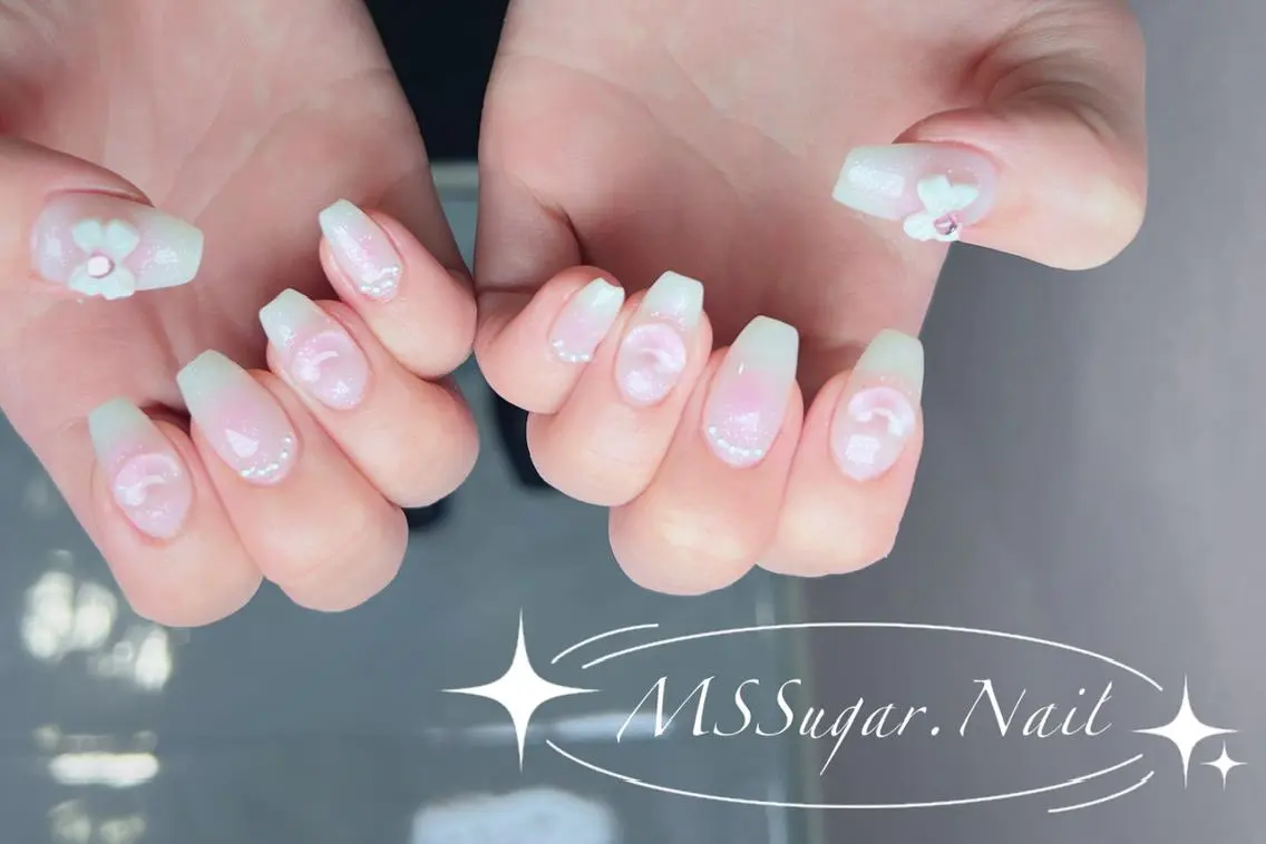 ネイル ロングネイル スカルプネイル ネイルチップ ワンホンネイル MSSugar Nailのネイルデザイン