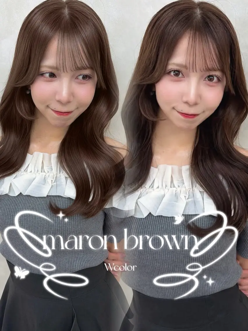 ロング カラー ヘアカラー あみ/暗髪オリ ーブ特化🍃髪質改善のヘアスタイル