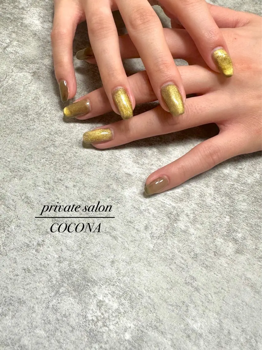 ネイル マグネットネイル マグネットワンカラー ニュアンスネイル ワンカラーネイル ハンドネイル プライベートサロン nailcoconaのネイルデザイン