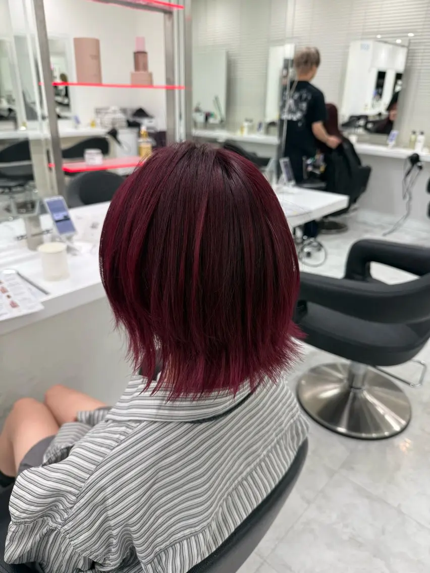 ミディアム カラー ヘアアレンジ ヘアカラー トリートメント 暖色/Wカラー/レッ ド/Anri🥀のヘアスタイル