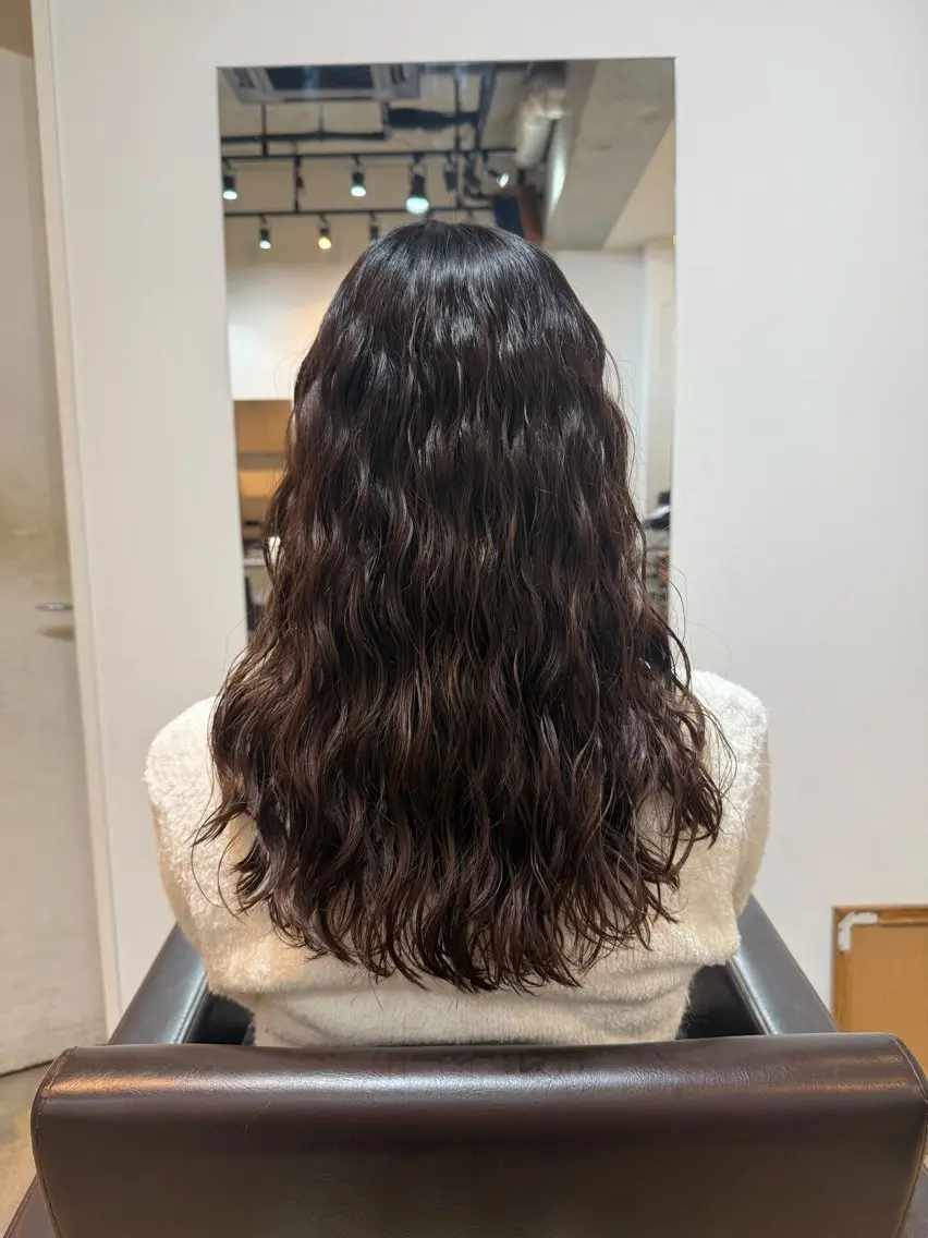 セミロング 🌿朝5分でお洒落 パーマスタイル🌿のヘアスタイル