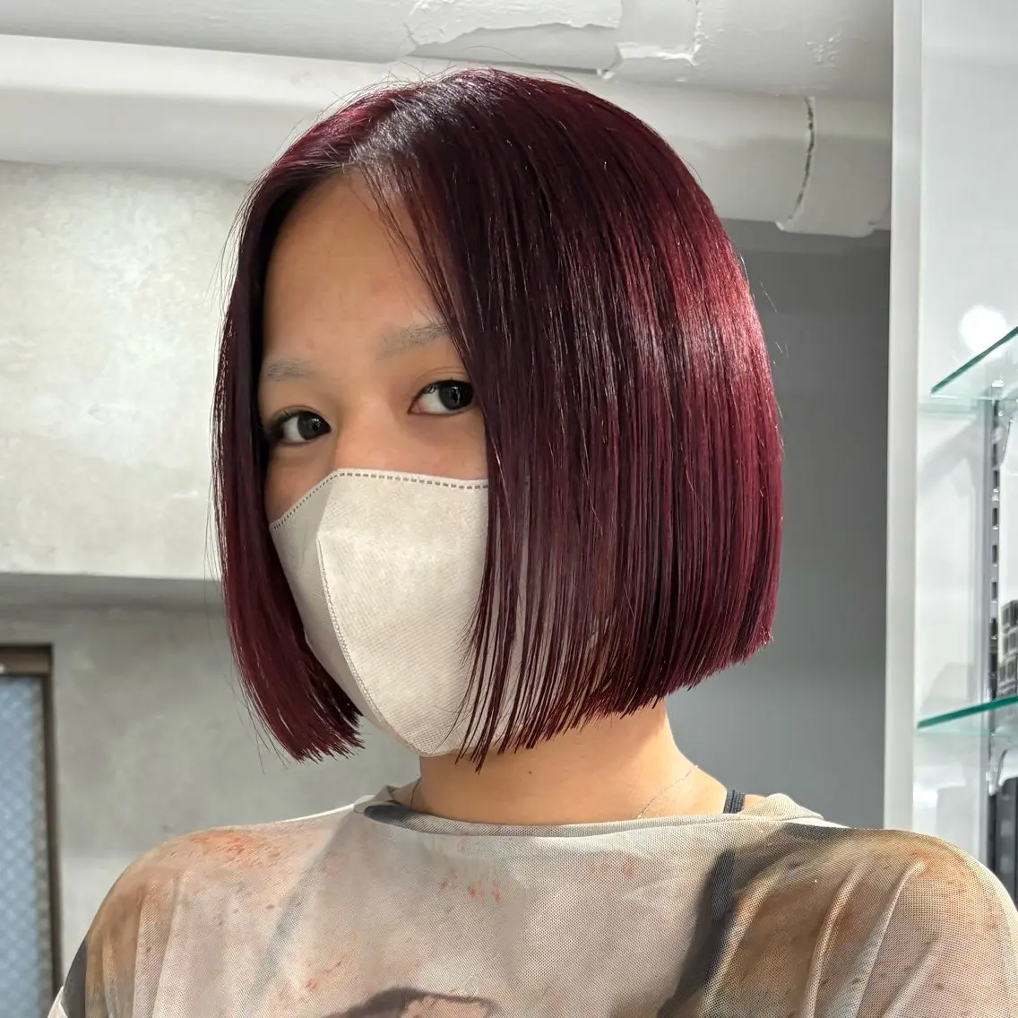 ショート カラー レッドカラー ボブ カット ヘアカラー ボブ/透明感カラー /AYUNAのヘアスタイル