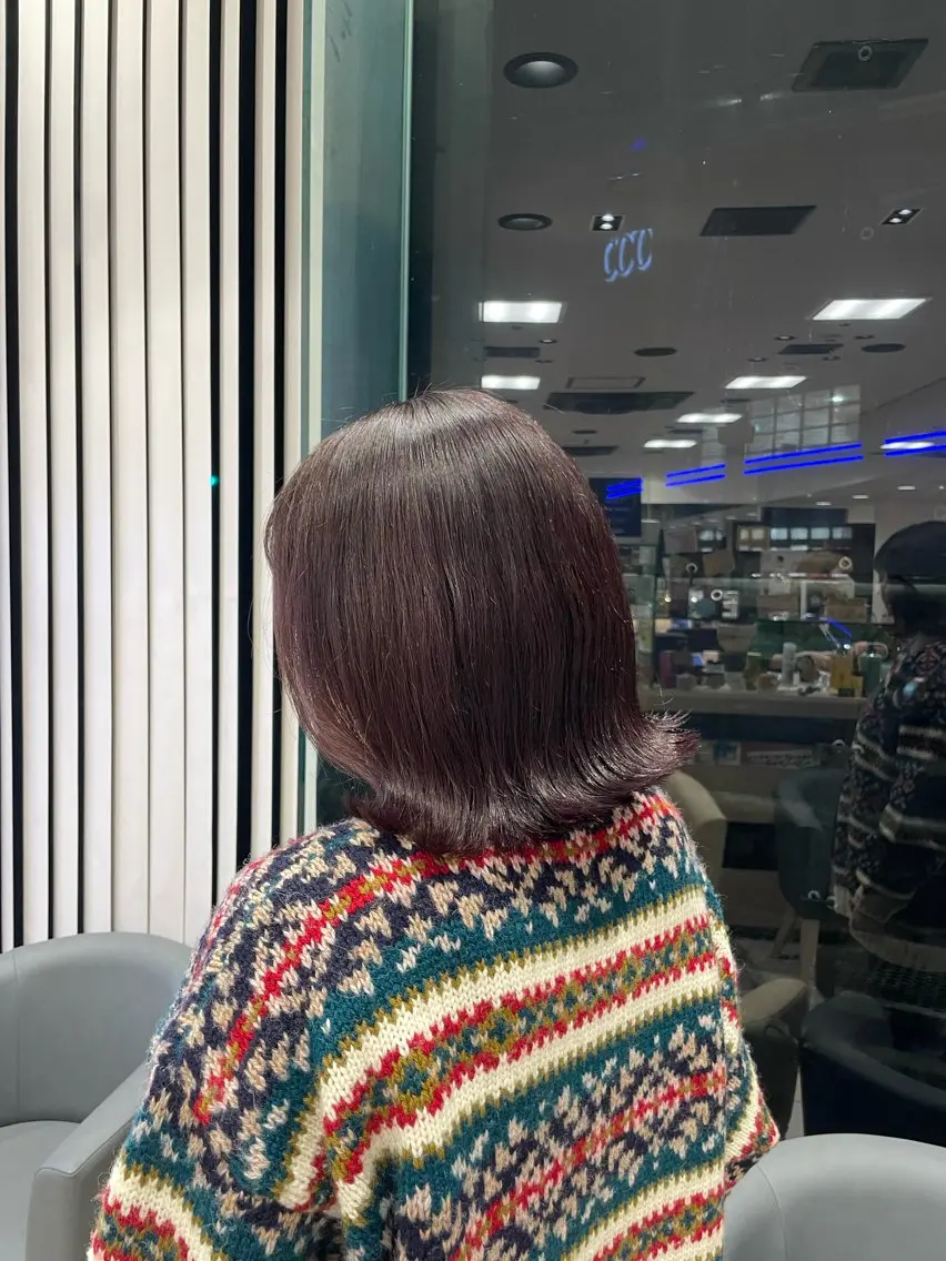 ミディアム カラー ラベンダーカラー カット ヘアカラー クロスパーマ/うる艶 カラー/Kurumiのヘアスタイル