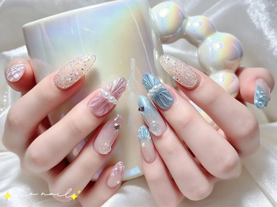 ネイル フットネイル 韓国ネイル レース マグネットネイル ニュアンスネイル ハンドネイル Dia nail サロンのネイルデザイン