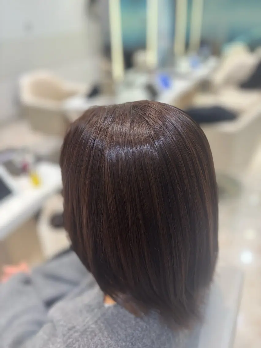 ミディアム カラー ヘアカラー トリートメント ナチュラルカラー/ ヘッドスパ/まゆ🐼のヘアスタイル