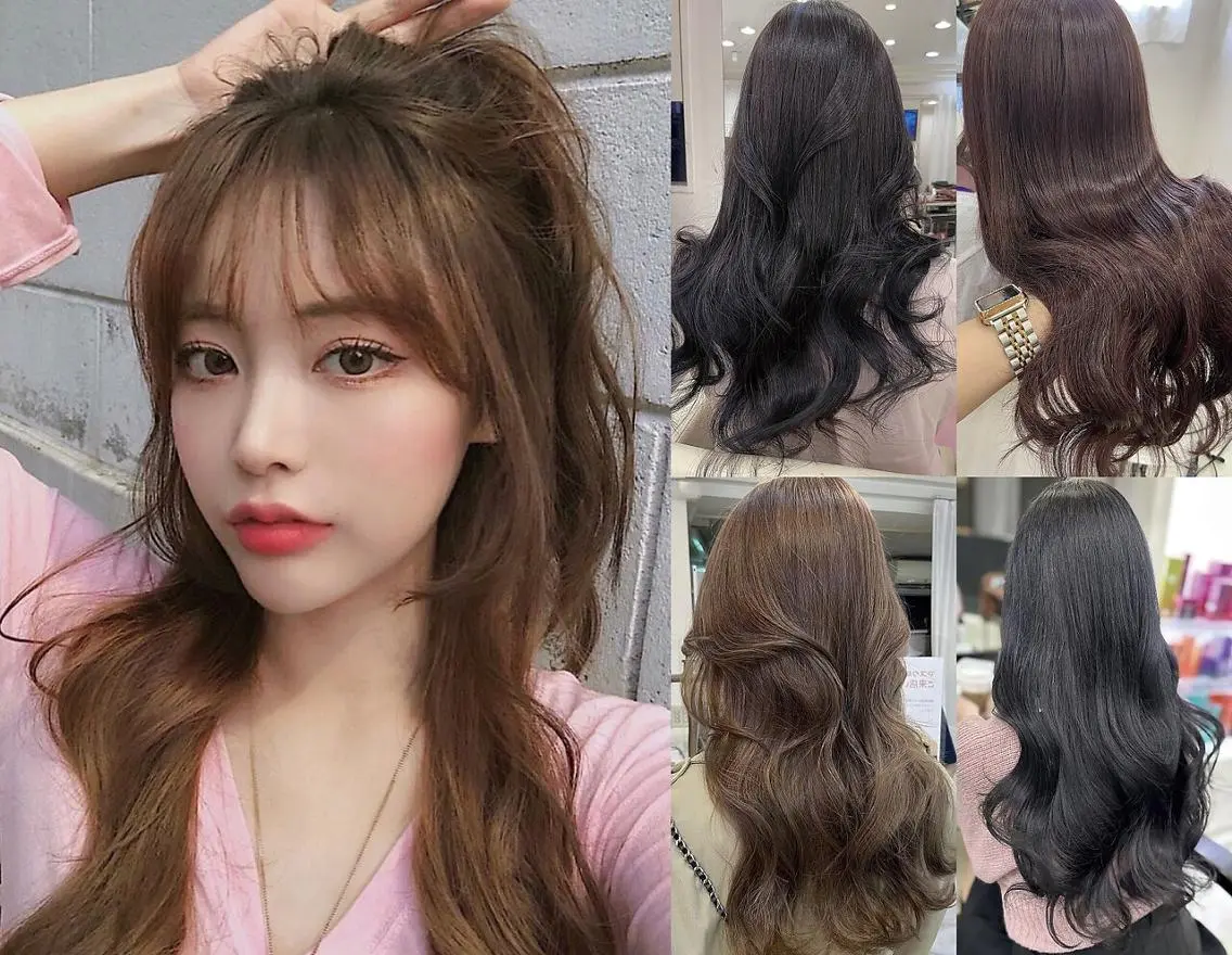 ミディアム ✨️韓国風カラー✨️ 最高級エクステ✨️のヘアスタイル