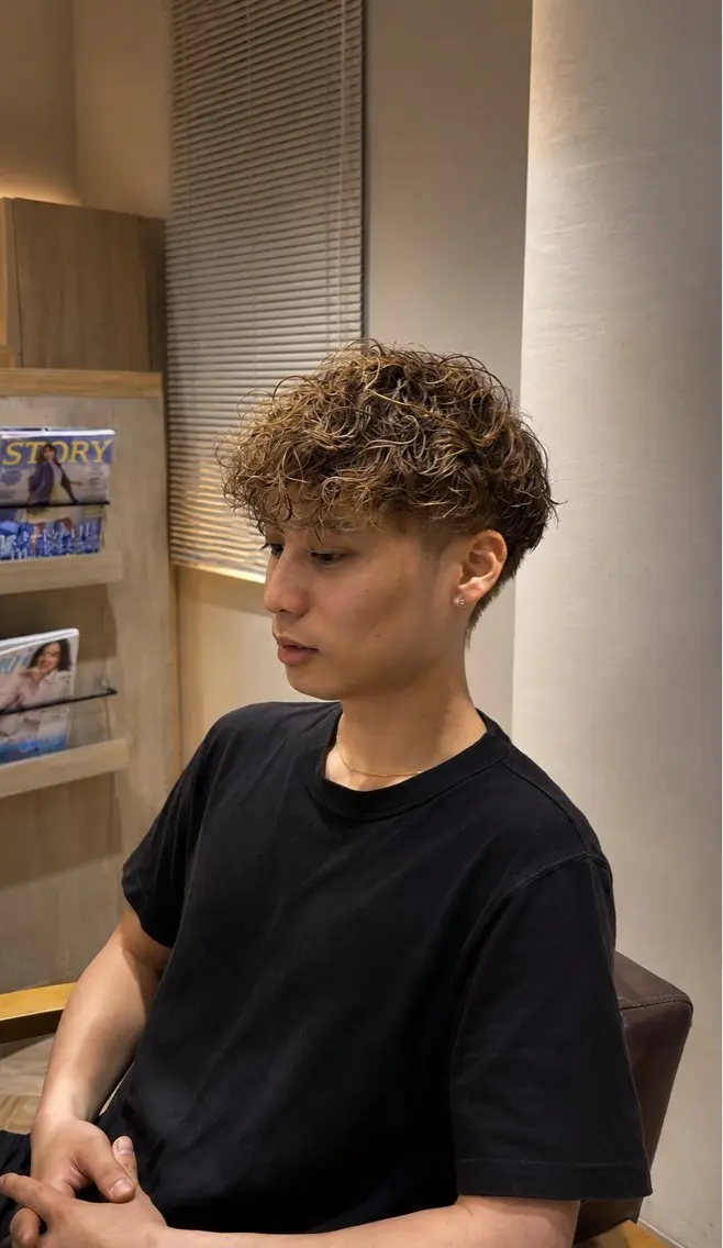 パーマ メンズ カット パーマ 小礒 幸輝のヘアスタイル