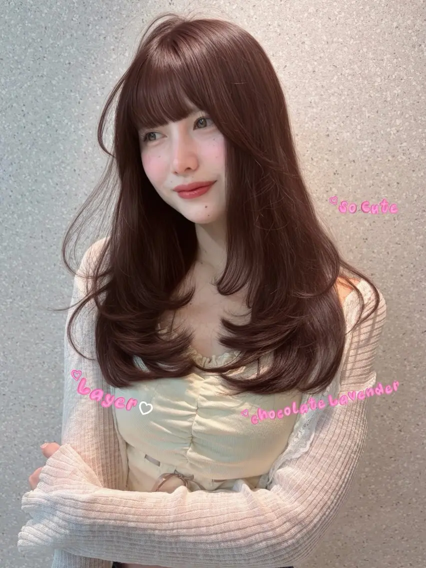 ミディアム カラー ブラウンカラー 透明感カラー ピンクカラー ピンクブラウン くびれヘア カット ヘアカラー トリートメント よしだ はるのヘアスタイル