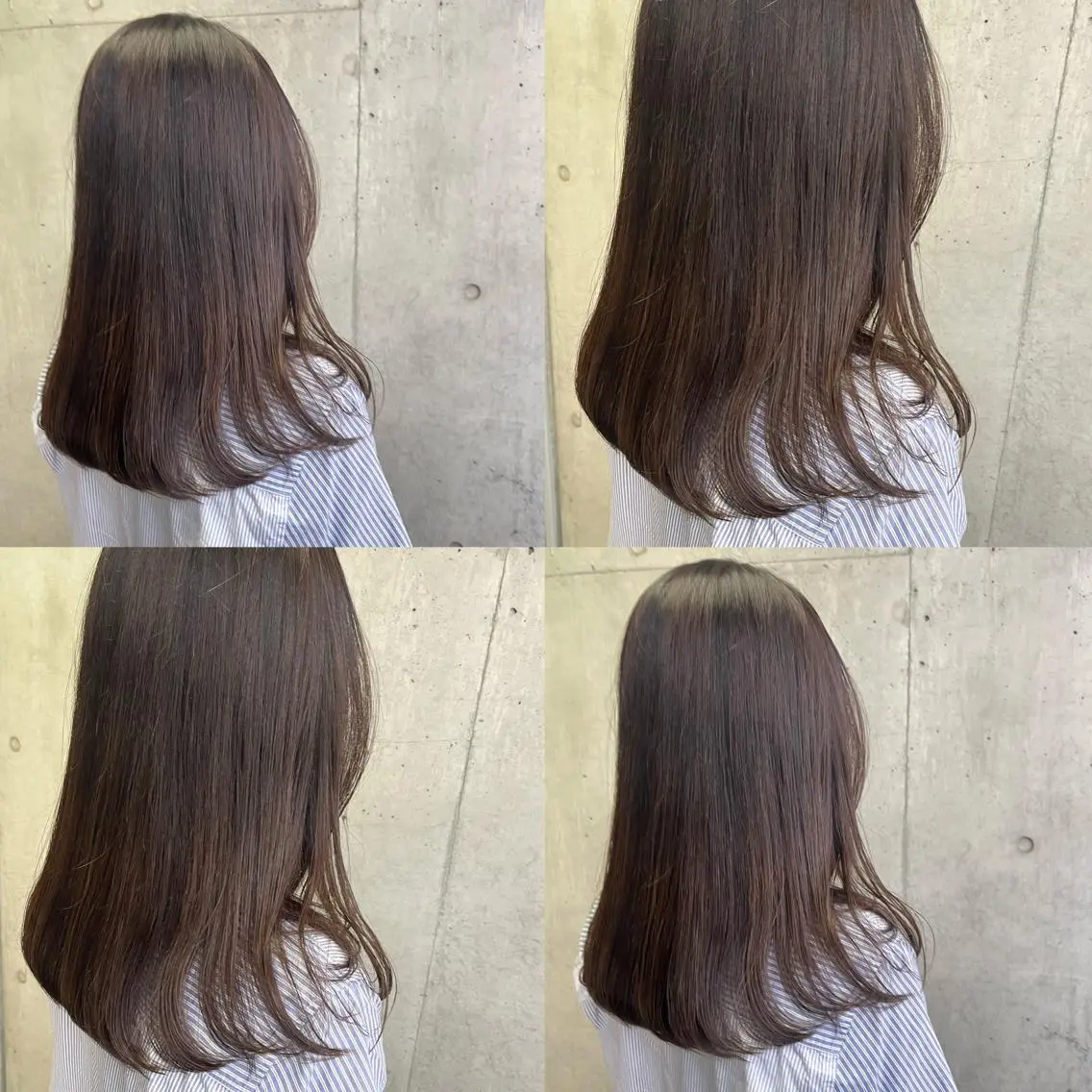 セミロング カラー ベージュカラー ブラウンカラー ブラウンベージュ 透明感カラー グレージュ ヘアカラー トリートメント ヘッドスパ ヘアセット カジュアルを女っぽく 𝗮𝘆𝗮𝗰𝗼のヘアスタイル