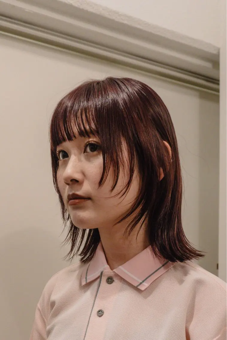 ミディアム カラー 顔まわりレイヤー レイヤーカット 小顔カット 外ハネヘア 🌿ボブ パーマ高橋啓太🌿のヘアスタイル