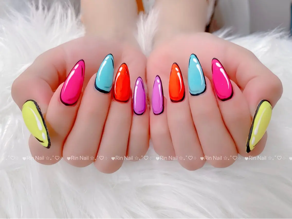 ネイル オーロラネイル ブルー フットネイル ジェルネイル 氷ネイル・うるうるネイル ハンドネイル Rin Nail 新大久保店のネイルデザイン