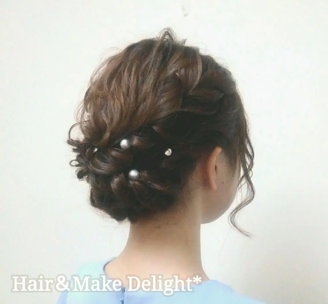 セミロング ヘアアレンジ Hair&Make  Delight*のヘアスタイル