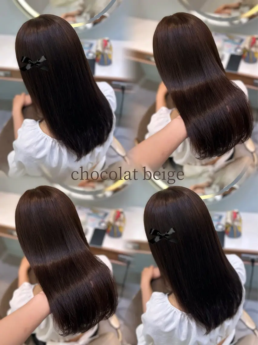 カラー ベージュカラー ショコラベージュ ヘアカラー トリートメント 暖色⌇﻿縮毛矯正⌇﻿ 𝐀𝐤𝐚𝐫𝐢のヘアスタイル