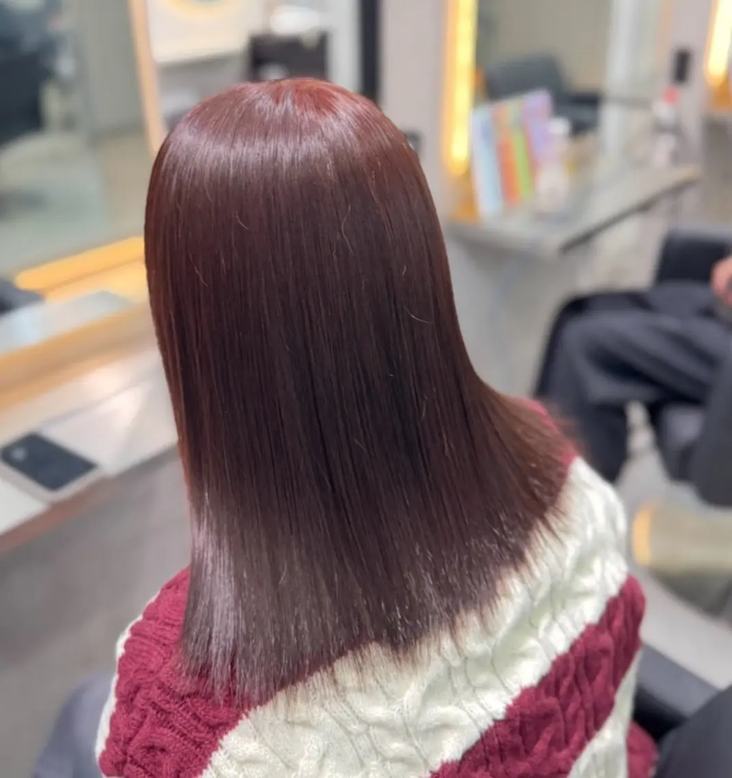 ミディアム ピンクブラウン ゆめか /Lapis福岡今泉のヘアスタイル