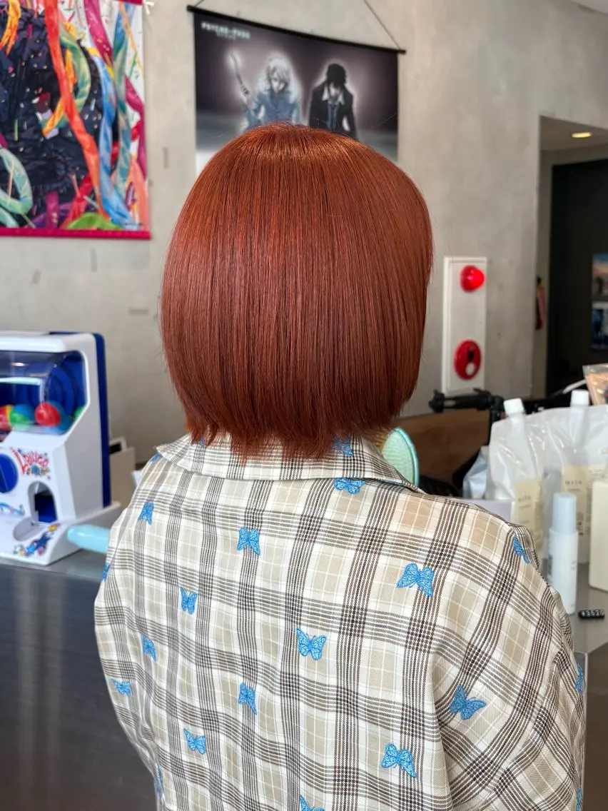 カラー ブリーチ ダブルカラー ブリーチなしカラー オレンジ ヘアカラー 渋谷| 艶カラー 🌷TOMOKAのヘアスタイル