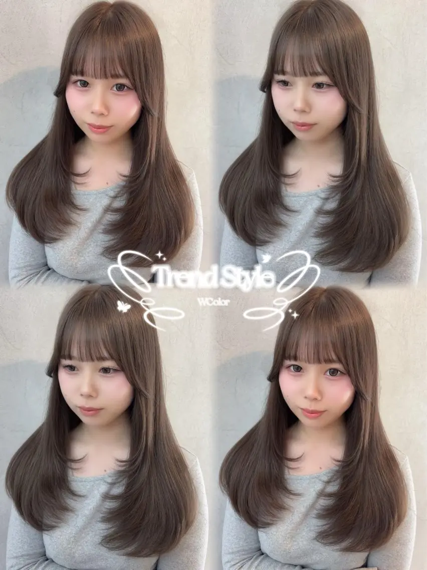 セミロング カラー ブリーチ ブラウンカラー ダブルカラー マロンブラウン ヘアカラー トリートメント 🍑ももか🍑透明感 カラー/赤羽🎀のヘアスタイル