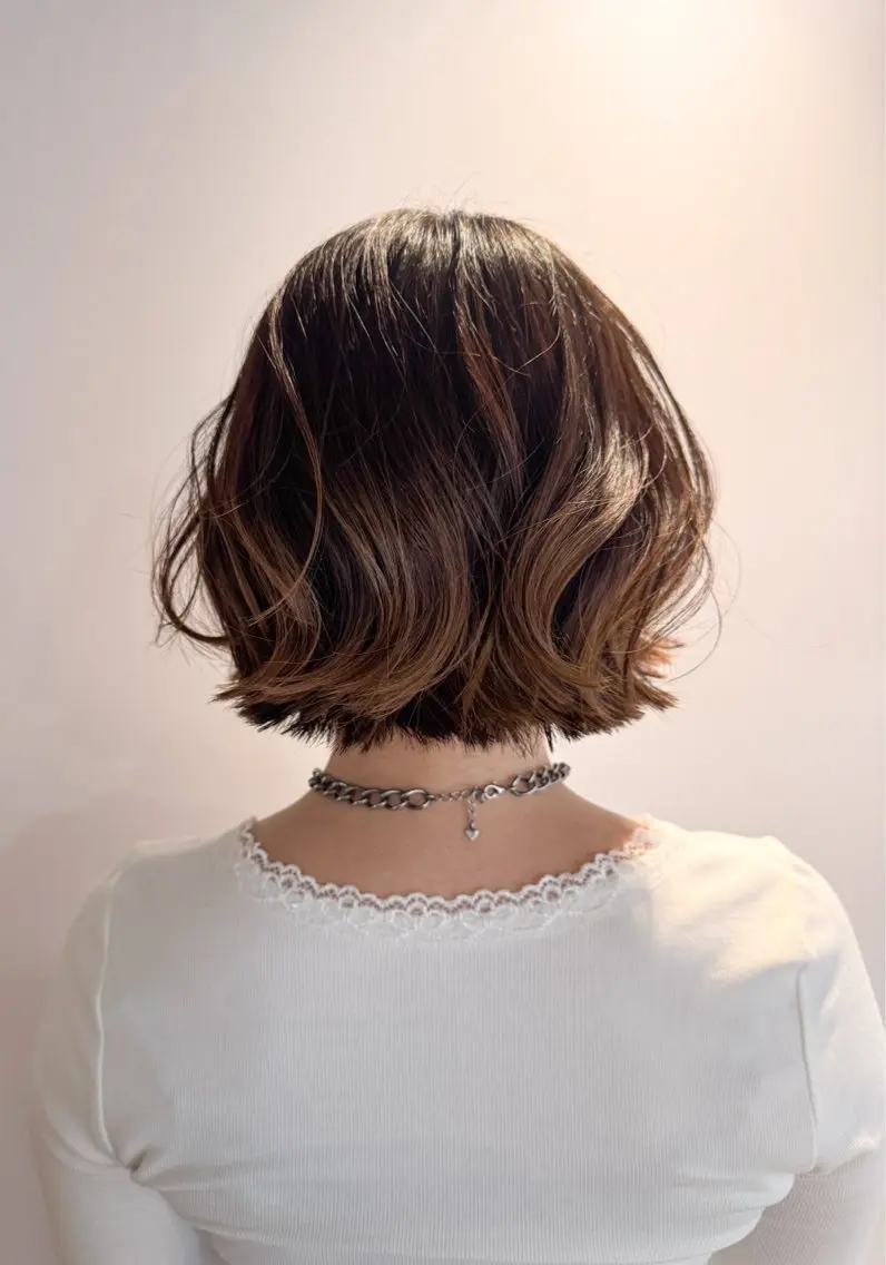 パーマ saki｜透明カラー ドライパーマ.パーマのヘアスタイル