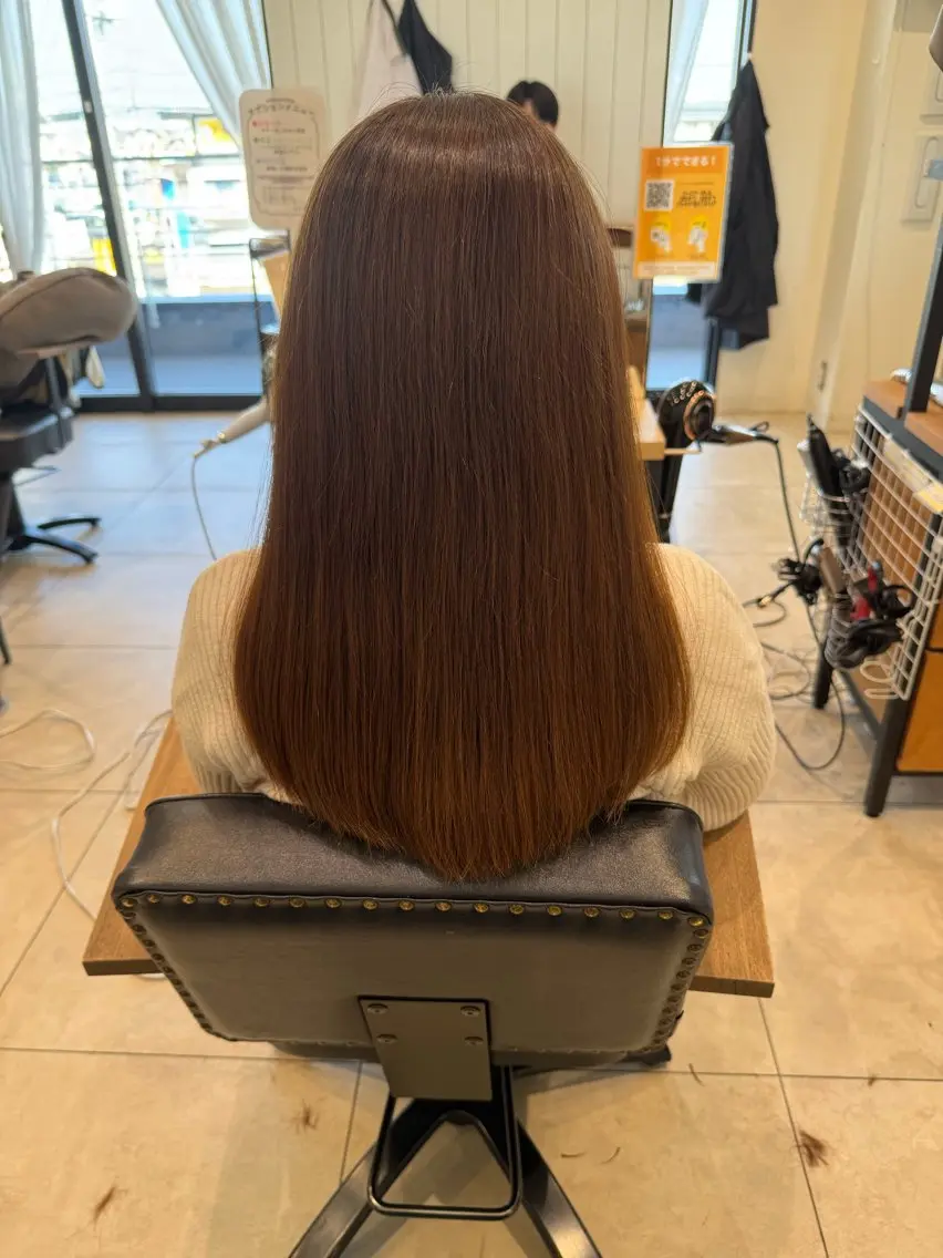 ロング カラー ストレート⭐️ 髪質改善カラー⭐️のヘアスタイル